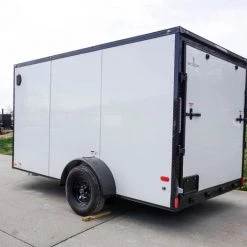 7x12 Enclosed Trailer White V-Nose Blackout Package 3,500lb Axle -Cheap Trailers Store dsc05796 1 1