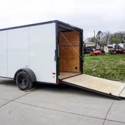 7x12 Enclosed Trailer White V-Nose Blackout Package 3,500lb Axle -Cheap Trailers Store dsc05806 2 1