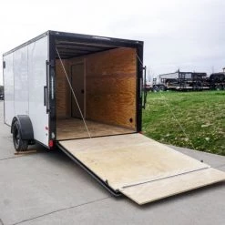 7x12 Enclosed Trailer White V-Nose Blackout Package 3,500lb Axle -Cheap Trailers Store dsc05808 3 1