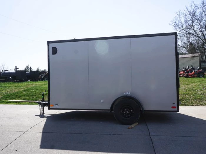 7x12 Enclosed Trailer Silver V-Nose Blackout Package 3,500lb Axle 6 7x12 Enclosed Trailer Silver V-Nose Blackout Package 3,500lb Axle - Image 4