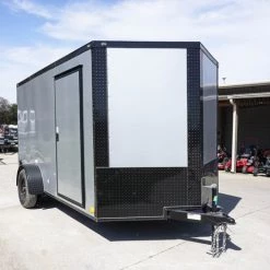 7x12 Enclosed Trailer Silver V-Nose Blackout Package 3,500lb Axle 33 7x12 Enclosed Trailer Silver V-Nose Blackout Package 3,500lb Axle -Cheap Trailers Store dsc05850 1