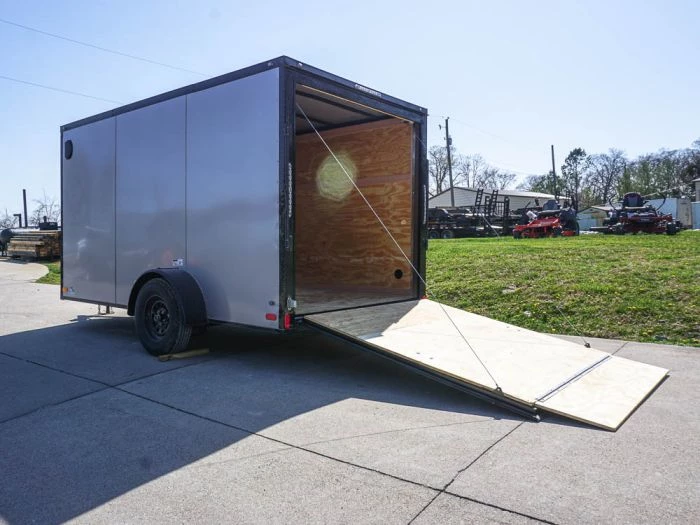 7x12 Enclosed Trailer Silver V-Nose Blackout Package 3,500lb Axle 24 7x12 Enclosed Trailer Silver V-Nose Blackout Package 3,500lb Axle - Image 22