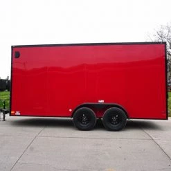 7x16 Enclosed Trailer Red V-Nose Blackout Pkg Tandem Axle -Cheap Trailers Store dsc05936 1 1 1