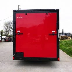7x16 Enclosed Trailer Red V-Nose Blackout Pkg Tandem Axle -Cheap Trailers Store dsc05938 1 1 1