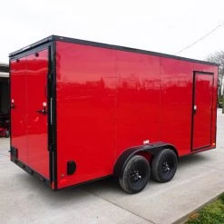 7x16 Enclosed Trailer Red V-Nose Blackout Pkg Tandem Axle -Cheap Trailers Store dsc05939 1 1 1
