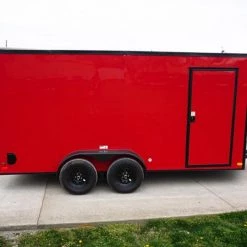 7x16 Enclosed Trailer Red V-Nose Blackout Pkg Tandem Axle -Cheap Trailers Store dsc05940 1 1 1