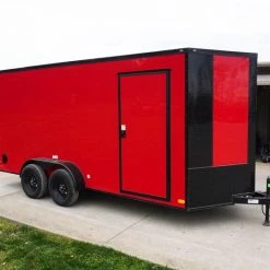 7x16 Enclosed Trailer Red V-Nose Blackout Pkg Tandem Axle -Cheap Trailers Store dsc05941 1 1 1