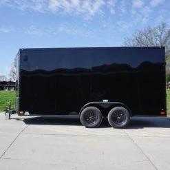 7x16 Enclosed Trailer Black V-Nose Blackout Pkg Tandem Axle -Cheap Trailers Store dsc05965 1 1