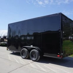 7x16 Enclosed Trailer Black V-Nose Blackout Pkg Tandem Axle -Cheap Trailers Store dsc05966 1 1