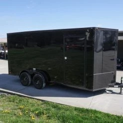 7x16 Enclosed Trailer Black V-Nose Blackout Pkg Tandem Axle -Cheap Trailers Store dsc05971 1 1