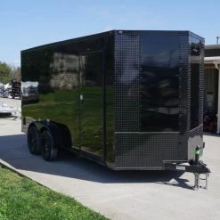 7x16 Enclosed Trailer Black V-Nose Blackout Pkg Tandem Axle -Cheap Trailers Store dsc05972 2 1