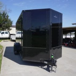 7x16 Enclosed Trailer Black V-Nose Blackout Pkg Tandem Axle -Cheap Trailers Store dsc05973 3 1