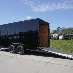 7x16 Enclosed Trailer Black V-Nose Blackout Pkg Tandem Axle -Cheap Trailers Store dsc05978 2 1