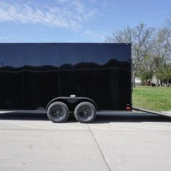 7x16 Enclosed Trailer Black V-Nose Blackout Pkg Tandem Axle -Cheap Trailers Store dsc05979 2 1