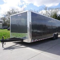 8.5x28 Custom Charcoal Flat Nose Enclosed Trailer (2) 5200 Axles -Cheap Trailers Store dsc05989 2 2
