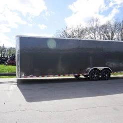 8.5x28 Custom Charcoal Flat Nose Enclosed Trailer (2) 5200 Axles -Cheap Trailers Store dsc05990 2 2