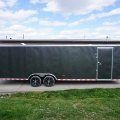 8.5x28 Custom Charcoal Flat Nose Enclosed Trailer (2) 5200 Axles -Cheap Trailers Store dsc05995 1 2