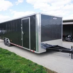 8.5x28 Custom Charcoal Flat Nose Enclosed Trailer (2) 5200 Axles