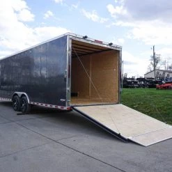 8.5x28 Custom Charcoal Flat Nose Enclosed Trailer (2) 5200 Axles -Cheap Trailers Store dsc06004 1 2