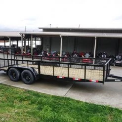 6.4x20 2ft Mesh Sides Utility Trailer Dovetail (2) 3500lb Axle