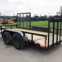 6.4x14 Tandem Dovetail Utility Trailer with Side Gate -Cheap Trailers Store dsc06091 1