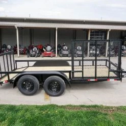 6.4x14 Tandem Dovetail Utility Trailer with Side Gate