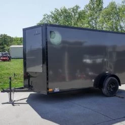 6x12 Enclosed Trailer Charcoal V-Nose Blackout Package 3,500lb Axle -Cheap Trailers Store dsc06375 2 1