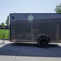 6x12 Enclosed Trailer Charcoal V-Nose Blackout Package 3,500lb Axle -Cheap Trailers Store dsc06376 1 1