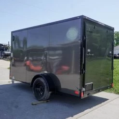 6x12 Enclosed Trailer Charcoal V-Nose Blackout Package 3,500lb Axle -Cheap Trailers Store dsc06377 1 1