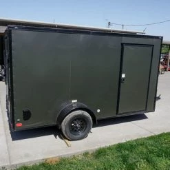 6x12 Enclosed Trailer Charcoal V-Nose Blackout Package 3,500lb Axle -Cheap Trailers Store dsc06380 2 1
