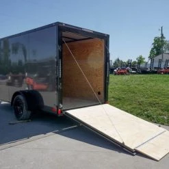6x12 Enclosed Trailer Charcoal V-Nose Blackout Package 3,500lb Axle -Cheap Trailers Store dsc06390 2 1