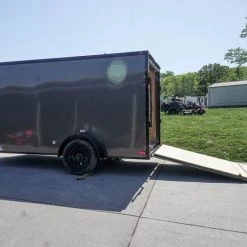 6x12 Enclosed Trailer Charcoal V-Nose Blackout Package 3,500lb Axle -Cheap Trailers Store dsc06392 2 1