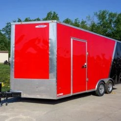 8.5x18 Custom Two-Tone Enclosed Trailer with Rubber Floor