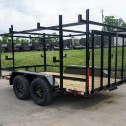 7x12 Straight Deck Utility Trailer (2) 3500lb Axle with 4ft Ladder Racks
