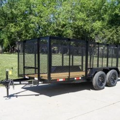 6.4x14 - 4ft Mesh Side Utility Trailer Straight Deck (2) 3500lb Axles