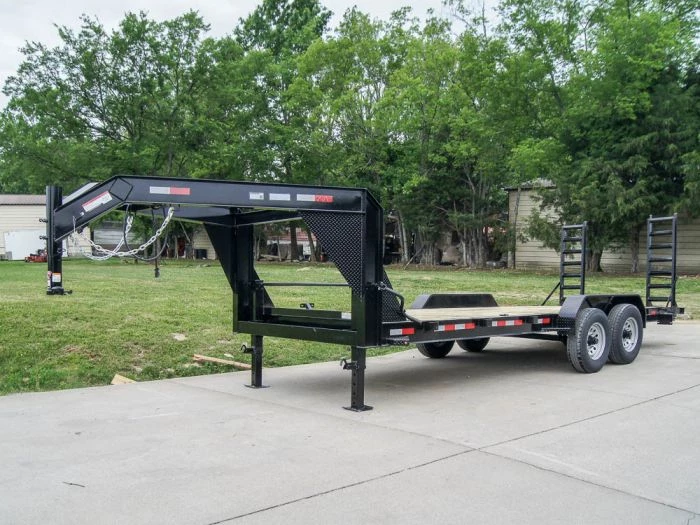 7x20 Gooseneck Equipment Trailer (2) 7K Axles Standup Ramps 4 7x20 Gooseneck Equipment Trailer (2) 7K Axles Standup Ramps - Image 2