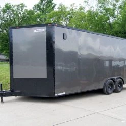 8.5x20 Charcoal Enclosed Trailer with Blackout Package (2) 5200lb Axles
