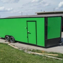 8.5x24 Lime Green Enclosed Trailer with Blackout Package (2) 5200lb Axles
