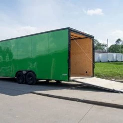 8.5x24 Lime Green Enclosed Trailer with Blackout Package (2) 5200lb Axles -Cheap Trailers Store dsc07102 1 1