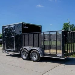 7x18 Hybrid Flat-Nose Enclosed Trailer with 4ft Mesh Deck -Cheap Trailers Store dsc07119 1 1
