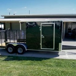 7x18 Hybrid Flat-Nose Enclosed Trailer with 4ft Mesh Deck -Cheap Trailers Store dsc07123 1 1