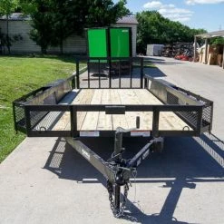 6.4x16 Dovetail Utility Trailer with Side Baskets (2) 3500lb Axles