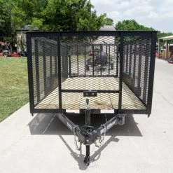 6.4x16 Utility Trailer Straight Deck with 4ft Mesh Sides Tandem Axle