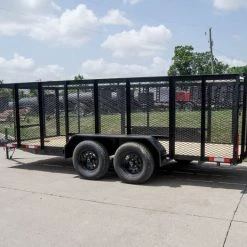 6.4x16 Utility Trailer Straight Deck with 4ft Mesh Sides Tandem Axle -Cheap Trailers Store dsc07424 1 1