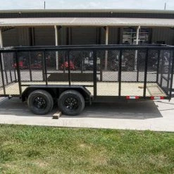 6.4x16 Utility Trailer Straight Deck with 4ft Mesh Sides Tandem Axle -Cheap Trailers Store dsc07426 1 1