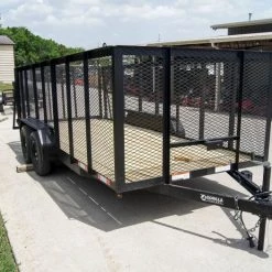 6.4x16 Utility Trailer Straight Deck with 4ft Mesh Sides Tandem Axle -Cheap Trailers Store dsc07427 1 1