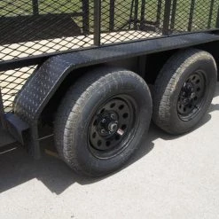 6.4x16 Utility Trailer Straight Deck with 4ft Mesh Sides Tandem Axle -Cheap Trailers Store dsc07430 1 1