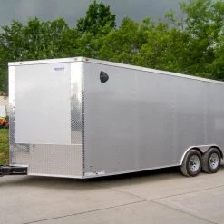 8.5x20 Silver Enclosed Trailer V-Nose (2) 5,200lb Axles