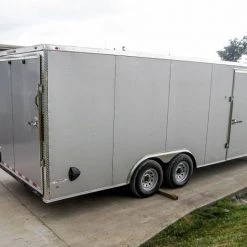 8.5x20 Silver Enclosed Trailer V-Nose (2) 5,200lb Axles -Cheap Trailers Store dsc07552 1 1