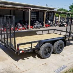 7x14 Straight Deck Utility Trailer with Side Gate (2) 3500lb Axles -Cheap Trailers Store dsc07818 1 1